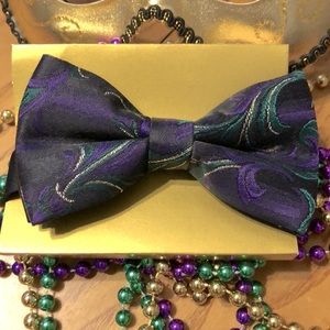 Purple Green & Gold Bow Tie